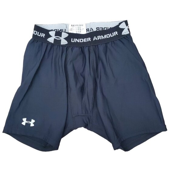 Under Armour HeatGear Boy's Black Stretch Base Layer‎ Football Sports Shorts YXL - Picture 1 of 5